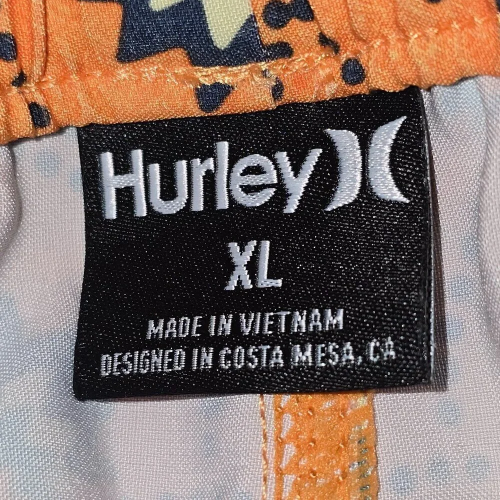 HURLEY CANNONBALL VOLLEY SWIMSUIT MENS EUC SIZE XL SUNSEST COLOR PATTERN